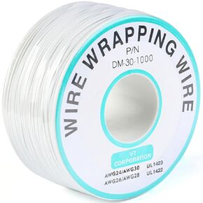 White Electronic Wire DM-30-1000 Wire Wrapping Wire 30 AWG Single Core Wire Circuit Board OK Wire 30 Gauge 250M Tinned Copper Solid Cable P/N PCB