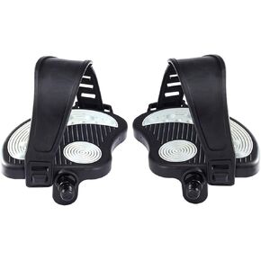 Beyoung Exercise Bike Pedals with Straps, 9/16" Stationary Recumbent Bike Pedals for Indoor Exercycle Bike,Spin Bike,Toe Cages for Peloton Bike, 1 Pair