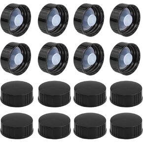 16 Pcs Growler Caps 28mm Phenolic Caps Black Glass Bottle Lids Plastic Bottle Caps Screw for Daily Chemicals Food Cosmetic Bottles