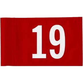 Standard Golf Flag Number 19 Golf Pin Flag Practic Putting Green Golf Flag For Backyard Garden Double-Sewn 600D Nylon Miniature Pin Flag Regulation Tube Flag 20" L x 13" H