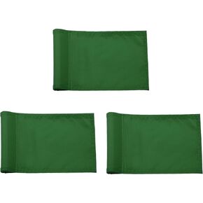 Golf Flags 3 Pieces, 9 x 6 Inch Portable Green Golf Flags with Tube Inserted, 420D Nylon Mini Practice Putting Golf Flag Waterproof for Yard Indoor Outdoor Backyard Garden - Red