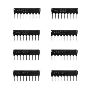 20Pcs 1K Ohm Resistor Network Array, SIP-9, 1/8W, 2.54mm Pitch, 5% Tolerance, Bussed Type for Electronic Circuits