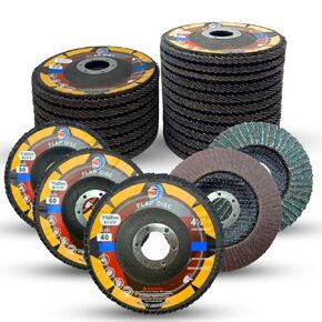 WA 25PACK 4 1/2" inch Assorted Industrial Grade Calcined Alumina/Zirconia Flap Discs, 40/60/80/120# T29 Flap Disc & 36# T27 Jumbo Flap Disc, Sanding Disc for Angle Grinder 4.5" x 7/8"