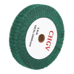 uxcell 150x50x20mm 180 Grit Non-Woven Polishing Burnishing Wheel Nylon Wire Drawing Abrasive Flap Wheel for Surface Treatment Stainless Steel Copper Aluminum Green