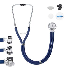 SCIAN Stethoscope Sprague Rappaport for Doctors, Nurses, Med Students, and Home Use, Multi-Functional Cardiology Stethoscope Dual Head with Adult, Pediatric, and Infant Convertible Bell (Black)