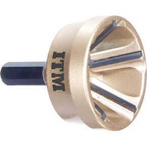 ITM Bar Champ - Medium - Premium Carbide External Chamfer Tool - Deburring Tool for Metal, Wood, Plastic - Ideal for Threaded Rod & Bolt Burr Removal - 3/8" Shank - Fits 1/2"- 1-3/8" (13mm-35mm)