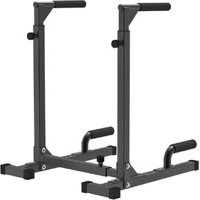 SELEWARE Heavy Duty Dip Bar, Adjustable Width & Height Dip Station Home Gym Fitness Equipment, 1000lbs Capacity, Multifunctional Strength Training Dip Stand W/Push Up Bar for Tricep Dips L-Sits