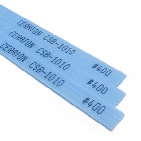 MIRACLE Ceraton Ceramic Fiber Stone Pack of 10 100L x 10W x 1T mm for Grinding Polishing Deburring Lapping Metal Wood Molds Plastic Compatible with Air Tools Ultrasonic Polishers (#400 Blue)