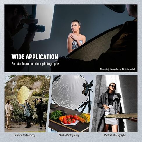 NEEWER 80cm Light Reflector with Handle & 3/8" Thread, 5 in 1 Foldable Round Light Diffuser, Translucent/Silver/Gold/White/Black for Studio or Outdoor Photo Lighting, RF-110II in Saudi Arabia