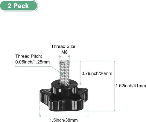 4-Pack Star Clamping Knobs, M6x60mm Male Thread Hand Tightening Screw for Machinery/Electronic/Furniture/Umbrella Base, Machine Handle Replacement [Stainless Steel, Black] in Saudi Arabia