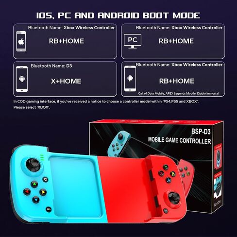 Megadream Mobile Game Controller Gamepad for iPhone iOS Android PC: Works with iPhone 17/16/15/14/13/12/11, iPad, Samsung Galaxy, TCL, Tablet, Call of Duty, Diablo Immortal - Directly Play (Black) in Saudi Arabia