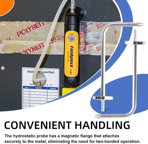 ASP2 Static Pressure Probe for HVAC Fieldpiece Manometers, ADMN2, AMIN2, SDMN5, and Pitot Tubes with Magnetic Flanges, Stainless Steel Static Pressure Probe (2 Pack) in Kuwait