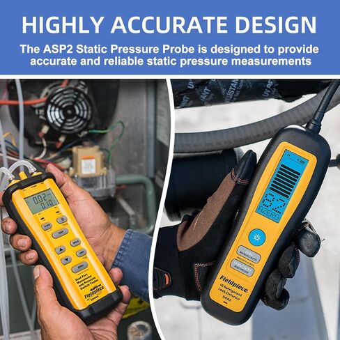 ASP2 Static Pressure Probe for HVAC Fieldpiece Manometers, ADMN2, AMIN2, SDMN5, and Pitot Tubes with Magnetic Flanges, Stainless Steel Static Pressure Probe (2 Pack) in Kuwait