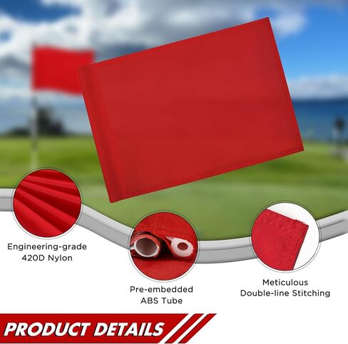 KINGTOP Golf Flag 20x14 Inch - Plain White, 420D Nylon, Tube Inserted - Standard Putting Green Flags for Backyard Practice, Golf Courses, Country Club, 1-Pack in Kuwait