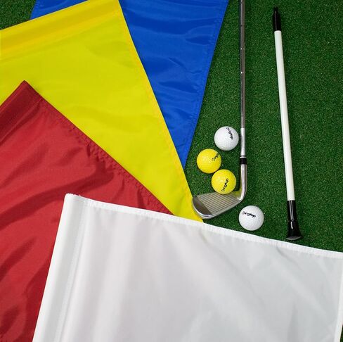 KINGTOP Golf Flag 20x14 Inch - Plain White, 420D Nylon, Tube Inserted - Standard Putting Green Flags for Backyard Practice, Golf Courses, Country Club, 1-Pack in Kuwait