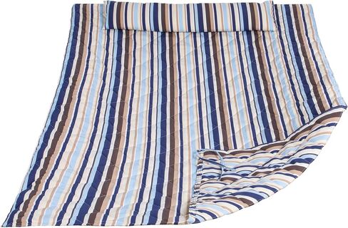 ANOW Outdoor Hammock Pad and Pillow Set, Quilted Hammock Pad Replacement, Blue Stripes in Saudi Arabia