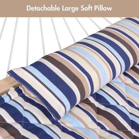 ANOW Outdoor Hammock Pad and Pillow Set, Quilted Hammock Pad Replacement, Blue Stripes in Saudi Arabia