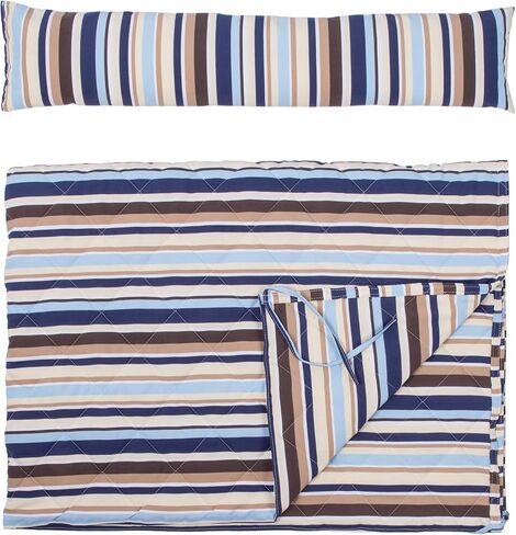 ANOW Outdoor Hammock Pad and Pillow Set, Quilted Hammock Pad Replacement, Blue Stripes in Saudi Arabia