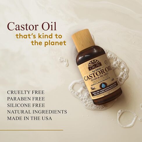 OKAY | Men's Castor Oil Beard and Hair Growth Oil Lightweight | For All Hair Types & Textures | Stimulates Hair Growth | Readily Absorbed | Free of Silicone & Paraben | 4 oz , brown in Saudi Arabia