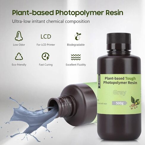 ELEGOO Standard Plant-Based 3D Printer Resin with Low Odor and High Precision, 405nm UV Curing Resin for Mars Saturn Jupiter MSLA DLP LCD 3D Printing - White 2000g in Saudi Arabia