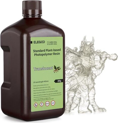 ELEGOO Standard Plant-Based 3D Printer Resin with Low Odor and High Precision, 405nm UV Curing Resin for Mars Saturn Jupiter MSLA DLP LCD 3D Printing - White 2000g in Saudi Arabia