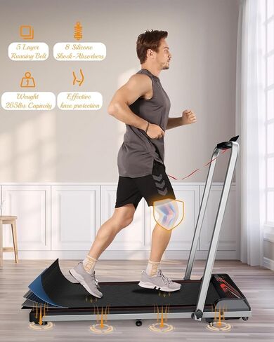 NAYSAYE Treadmills for Home, Folding Walking Pad with Incline, Portable Walking Pad Treadmill with Remote Control and LED Display, Under Desk Treadmill for Home/Office Exercise, Strong Support in Saudi Arabia