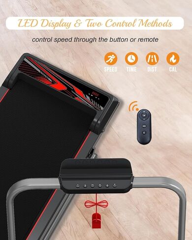 NAYSAYE Treadmills for Home, Folding Walking Pad with Incline, Portable Walking Pad Treadmill with Remote Control and LED Display, Under Desk Treadmill for Home/Office Exercise, Strong Support in Saudi Arabia