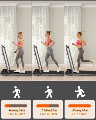NAYSAYE Treadmills for Home, Folding Walking Pad with Incline, Portable Walking Pad Treadmill with Remote Control and LED Display, Under Desk Treadmill for Home/Office Exercise, Strong Support in Saudi Arabia