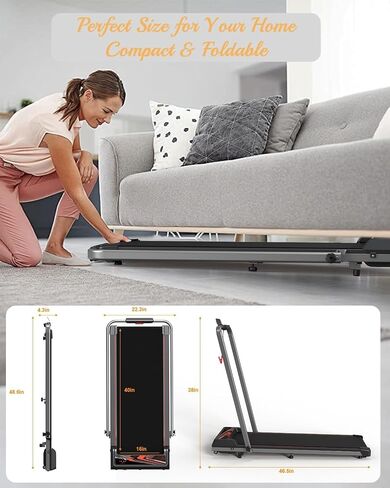 NAYSAYE Treadmills for Home, Folding Walking Pad with Incline, Portable Walking Pad Treadmill with Remote Control and LED Display, Under Desk Treadmill for Home/Office Exercise, Strong Support in Saudi Arabia