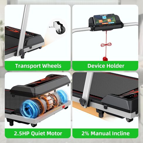 NAYSAYE Treadmills for Home, Folding Walking Pad with Incline, Portable Walking Pad Treadmill with Remote Control and LED Display, Under Desk Treadmill for Home/Office Exercise, Strong Support in Saudi Arabia