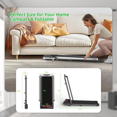 NAYSAYE Treadmills for Home, Folding Walking Pad with Incline, Portable Walking Pad Treadmill with Remote Control and LED Display, Under Desk Treadmill for Home/Office Exercise, Strong Support in Saudi Arabia