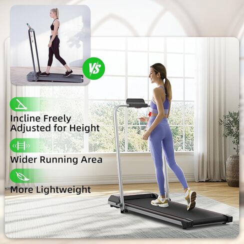 NAYSAYE Treadmills for Home, Folding Walking Pad with Incline, Portable Walking Pad Treadmill with Remote Control and LED Display, Under Desk Treadmill for Home/Office Exercise, Strong Support in Saudi Arabia