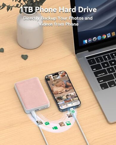 NEWQ Hard Drive for Phone & Computer: USB Flash Storage Device Photo Memory Stick for iPhone, iPad, MacBook Compatible with Apple iOS & Android Cellphone Backup Pictures, Videos, Etc in Kuwait