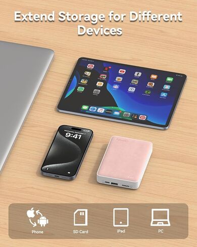 NEWQ Hard Drive for Phone & Computer: USB Flash Storage Device Photo Memory Stick for iPhone, iPad, MacBook Compatible with Apple iOS & Android Cellphone Backup Pictures, Videos, Etc in Kuwait