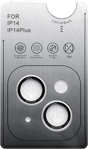 TENOC Camera Lens Protector for iPhone 14 & iPhone 14 Plus, 9H Tempered Glass Camera Screen Cover, Black Metal Individual Ring in Kuwait