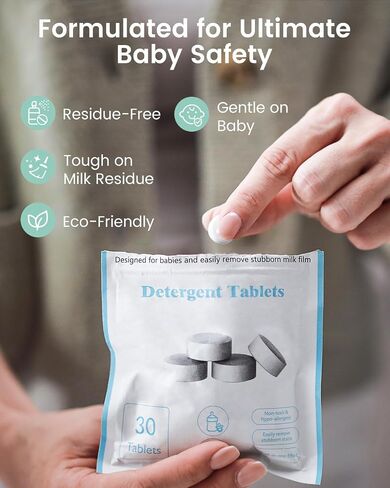 GROWNSY Official Detergent Tablets - 130 PCS, Compatible with GROWNSY and Momcozy Baby Bottle Washers in Saudi Arabia