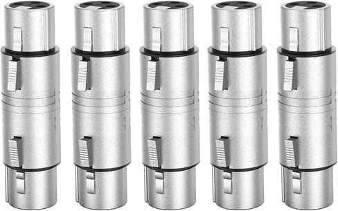 CableCreation [5-Pair XLR Female to Female & XLR Male to Male 3PIN Adapter Connector Compatible Microphone,Mixer,Silver in Kuwait