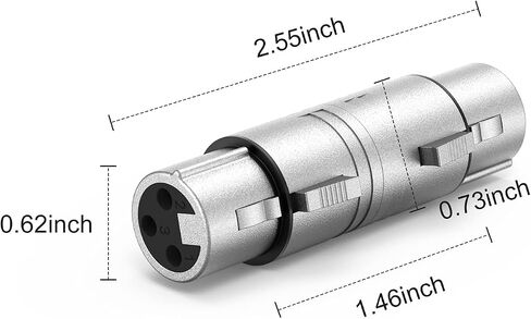 CableCreation [5-Pair XLR Female to Female & XLR Male to Male 3PIN Adapter Connector Compatible Microphone,Mixer,Silver in Kuwait