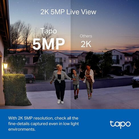 Tapo TP-Link Smart Video Doorbell Camera Wired, 2K 5MP, Color Night Vision, 180° Ultra-Wide FOV, 2-Way Audio, Free AI Detection, Cloud & SD Card Storage, Works w/Alexa & Google Home, D130 in Saudi Arabia
