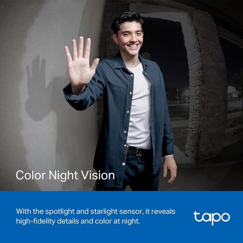 Tapo TP-Link Smart Video Doorbell Camera Wired, 2K 5MP, Color Night Vision, 180° Ultra-Wide FOV, 2-Way Audio, Free AI Detection, Cloud & SD Card Storage, Works w/Alexa & Google Home, D130 in Saudi Arabia