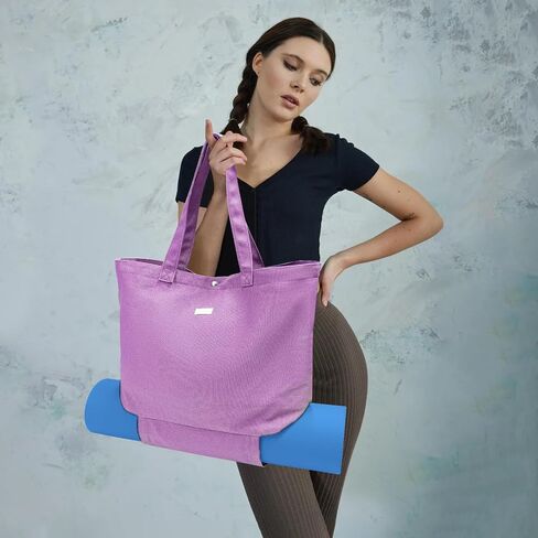 Yoga Bags for Women Canvas Yoga Mats Bags Carrier Pocket Carryall Bag for Office,Workout,Pilates,Travel and Gym in Saudi Arabia