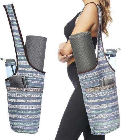 Yoga Mat Bag with Large Size Pocket and Zipper Pocket, Yoga Mat Strap Bag, Fit Most Size Mats Yoga, Yoga Bags and Carriers for Women in Saudi Arabia