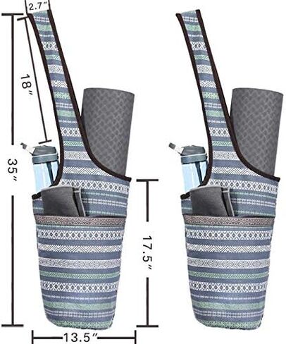 Yoga Mat Bag with Large Size Pocket and Zipper Pocket, Yoga Mat Strap Bag, Fit Most Size Mats Yoga, Yoga Bags and Carriers for Women in Saudi Arabia