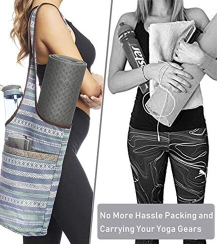 Yoga Mat Bag with Large Size Pocket and Zipper Pocket, Yoga Mat Strap Bag, Fit Most Size Mats Yoga, Yoga Bags and Carriers for Women in Saudi Arabia