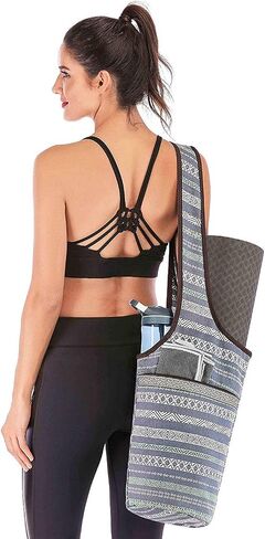 Yoga Mat Bag with Large Size Pocket and Zipper Pocket, Yoga Mat Strap Bag, Fit Most Size Mats Yoga, Yoga Bags and Carriers for Women in Saudi Arabia