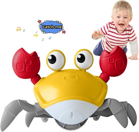 Crawling Crab Baby Toy Fantastic Creatures Toys Infant Sensory Tummy time Toys 3 4 5 6 7 8 9 10 11 12 Babies boy Girl Learning Crawl 3-6 6-12 Walking Toddler Gifts for 36 Months Old (Green) in Saudi Arabia