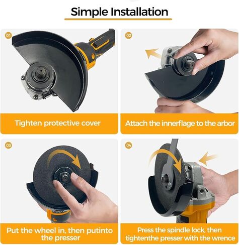 Cordless Grinder for Milwaukee 18V Battery Angle Grinder 11000RPM Brushless Power Grinder with 3 Variable Speed 4-1/2" Blades for Metal Wood (Not included Battery) in Saudi Arabia
