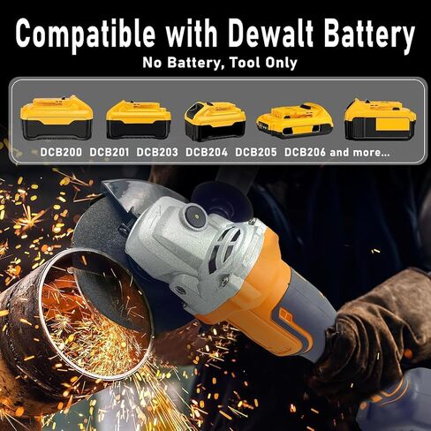 Cordless Grinder for Milwaukee 18V Battery Angle Grinder 11000RPM Brushless Power Grinder with 3 Variable Speed 4-1/2" Blades for Metal Wood (Not included Battery) in Saudi Arabia