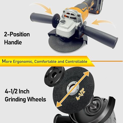 Cordless Grinder for Milwaukee 18V Battery Angle Grinder 11000RPM Brushless Power Grinder with 3 Variable Speed 4-1/2" Blades for Metal Wood (Not included Battery) in Saudi Arabia