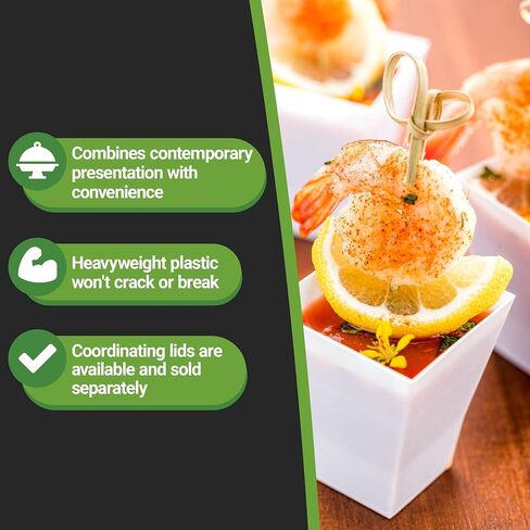 Restaurantware LIDS ONLY: 1.8 Inch Bonito Dessert Cup Lids 100 Plastic Lids For Bonito Appetizer Cups - Cups Sold Separately Snug Fit Clear Plastic Dessert Shooter Plastic Lids Secure Fit in Saudi Arabia